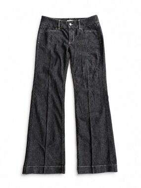 WHBM bootcut jeans, dark-wash stretch trousers, women’s denim, contrast-stitch